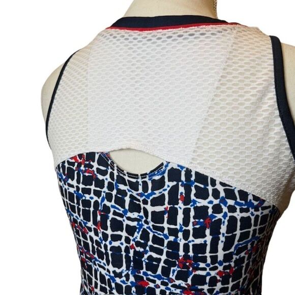 Bolle Women's Athletic Tank Open Mesh Back White Black Red Blue Size Small - Picture 4 of 10